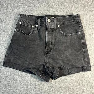 Madewell High Rise Denim Jean Shorts Stretch Denim Black Womens Size 27